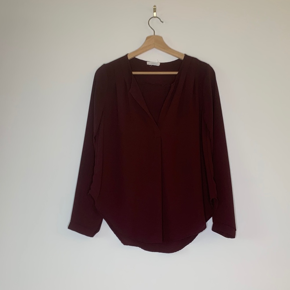 Lush maroon loose fitting blouse